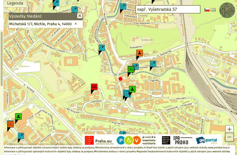 Mapa přístupnosti usnadňuje život nejen osobám se sníženou schopností pohybu, ale i seniorům. Nálezt ji můžete na:www.mapapristupnosti.cz