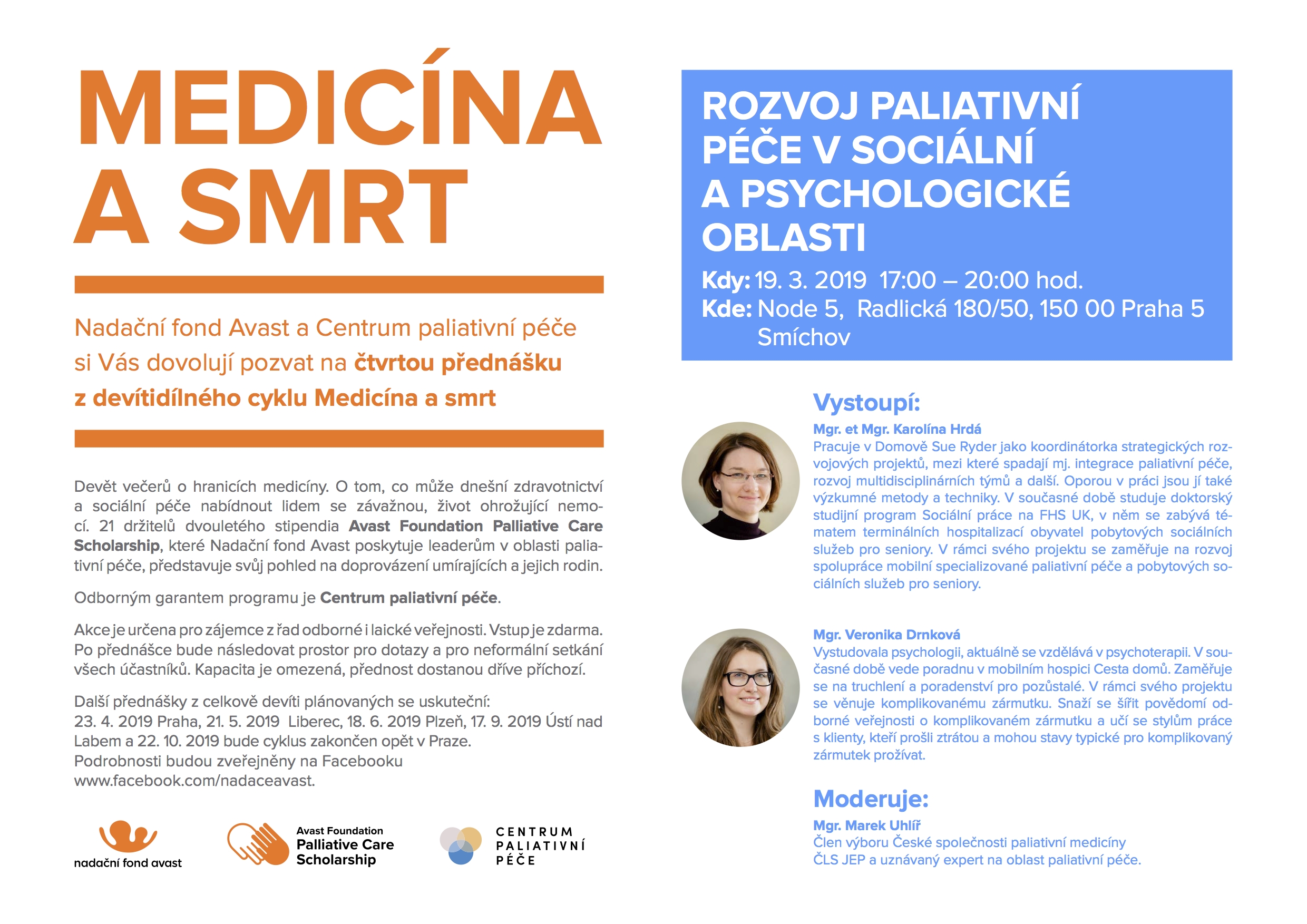 Pozvánka na přednášku Rozvoj paliativní péče v sociální a psychologické oblasti